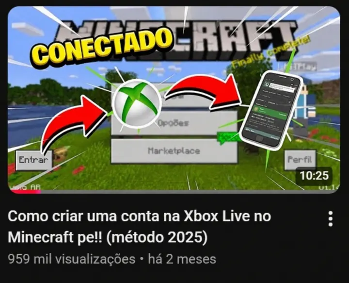 Print de resultado, vídeo longo