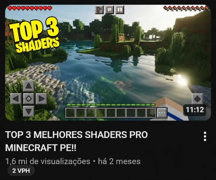 Print de resultado, vídeo longo