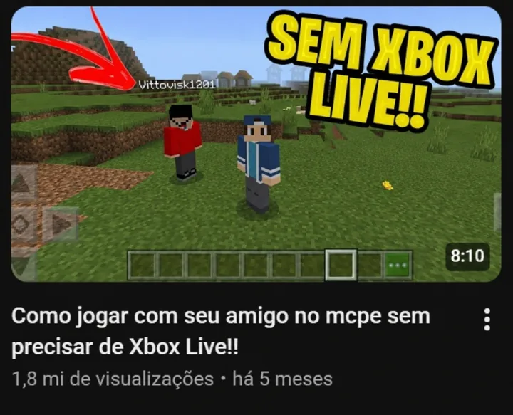 Print de resultado, vídeo longo